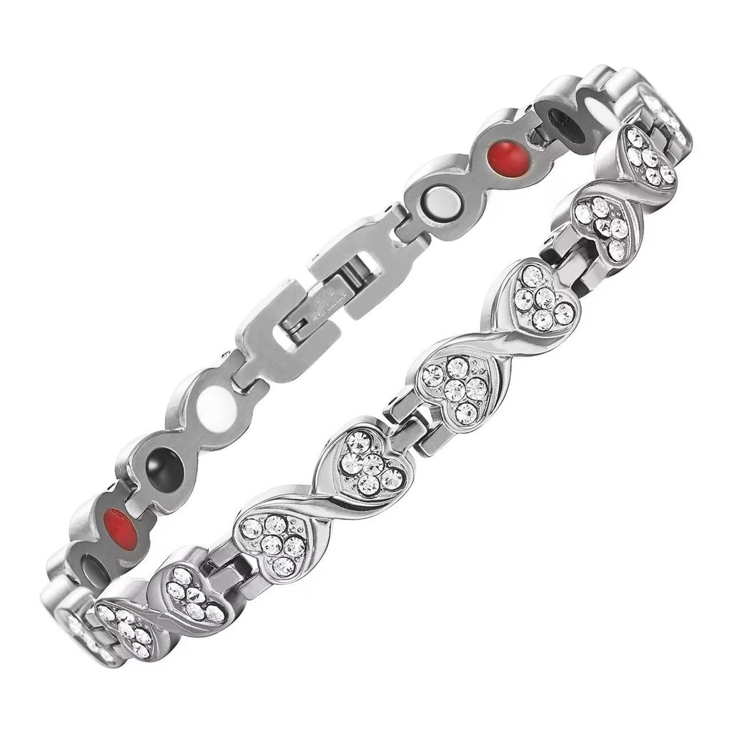 Crystal Heart Stone Bracelets 1X Clear HW