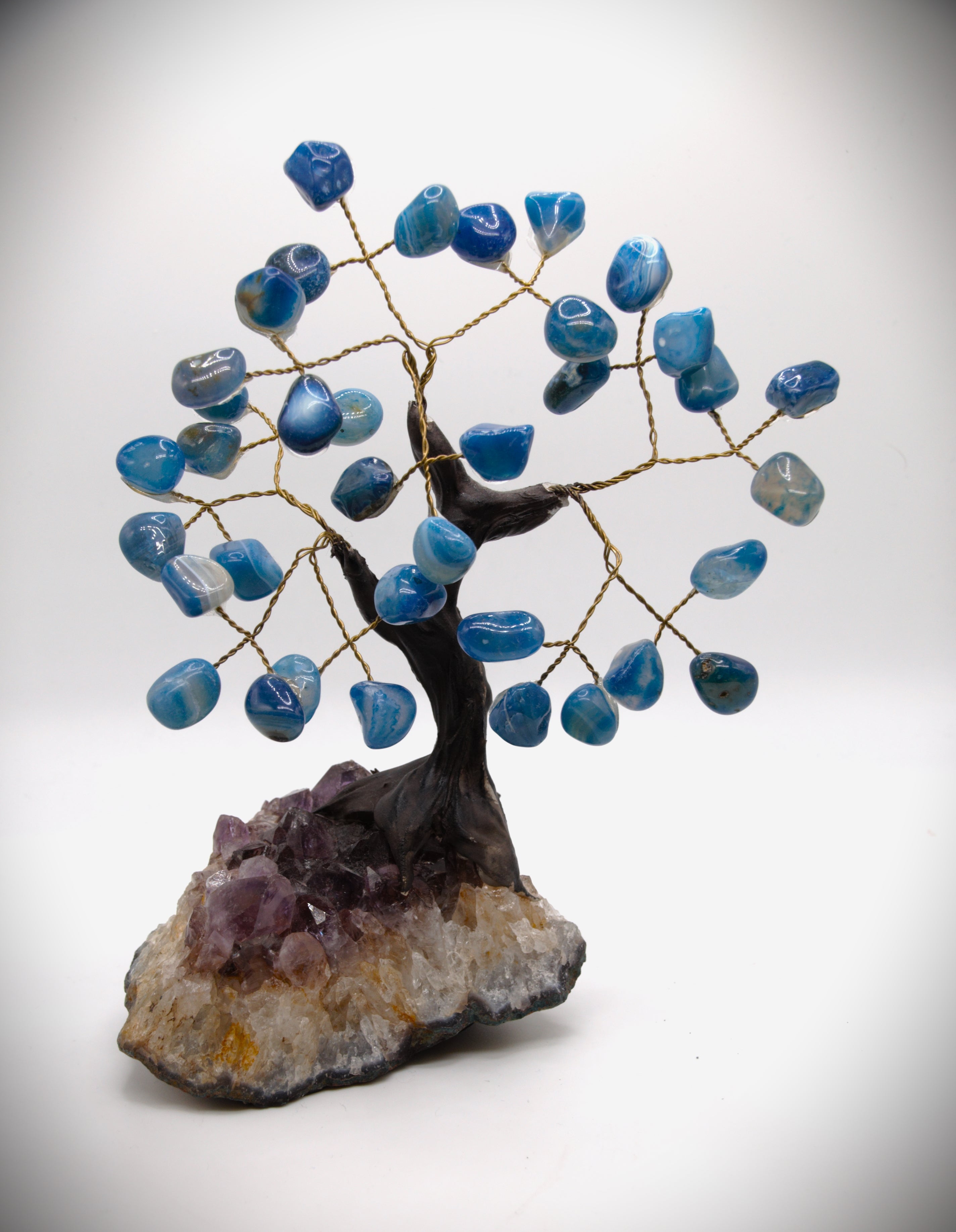 Blue Agate Bonsai 7"