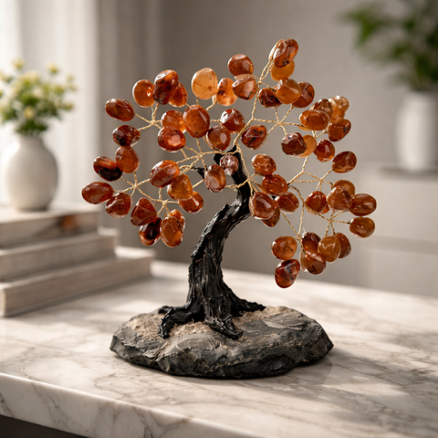 Carnelian Bonsai Tree 7"