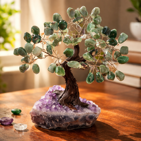 Green Aventurine Bonsai Tree 7"