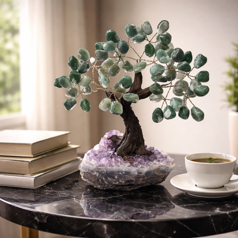Green Aventurine Bonsai Tree 7"