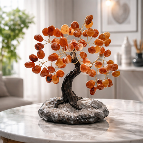 Carnelian Bonsai Tree 7"