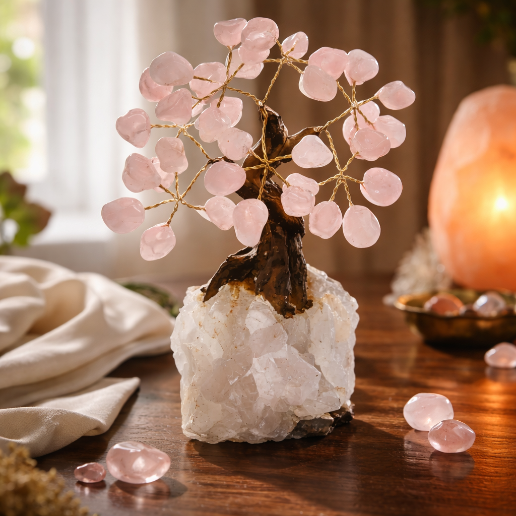 Rose Quartz Bonsai Tree 5"
