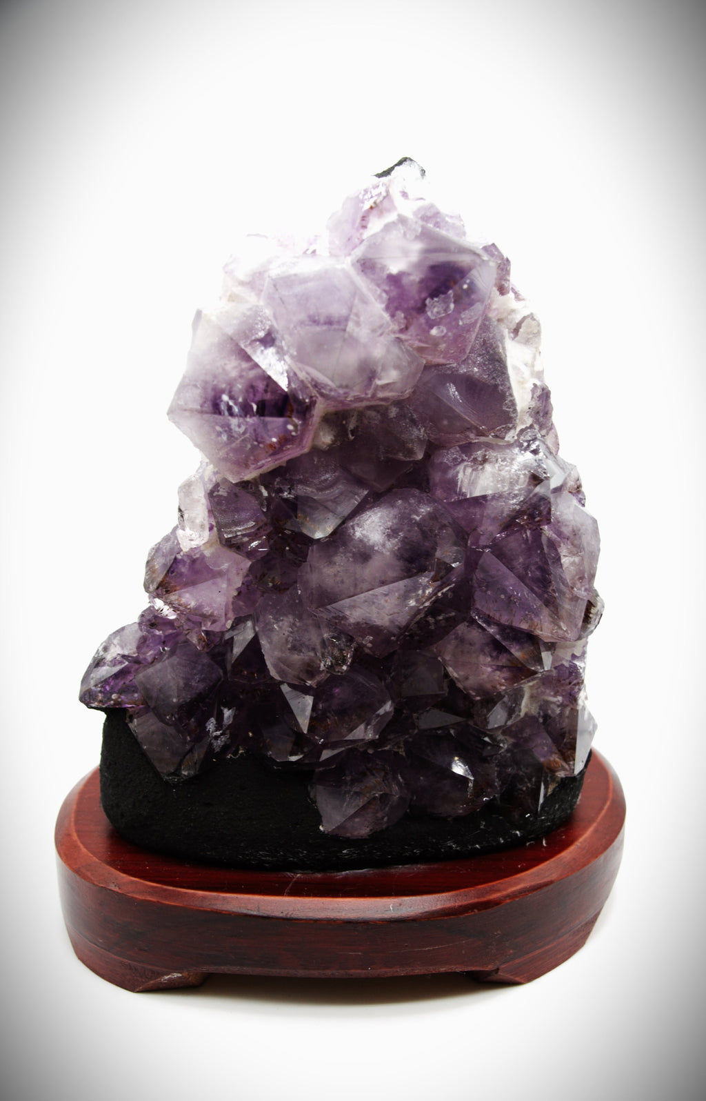 Amethyst Crystal Stone (with polished wooden base)