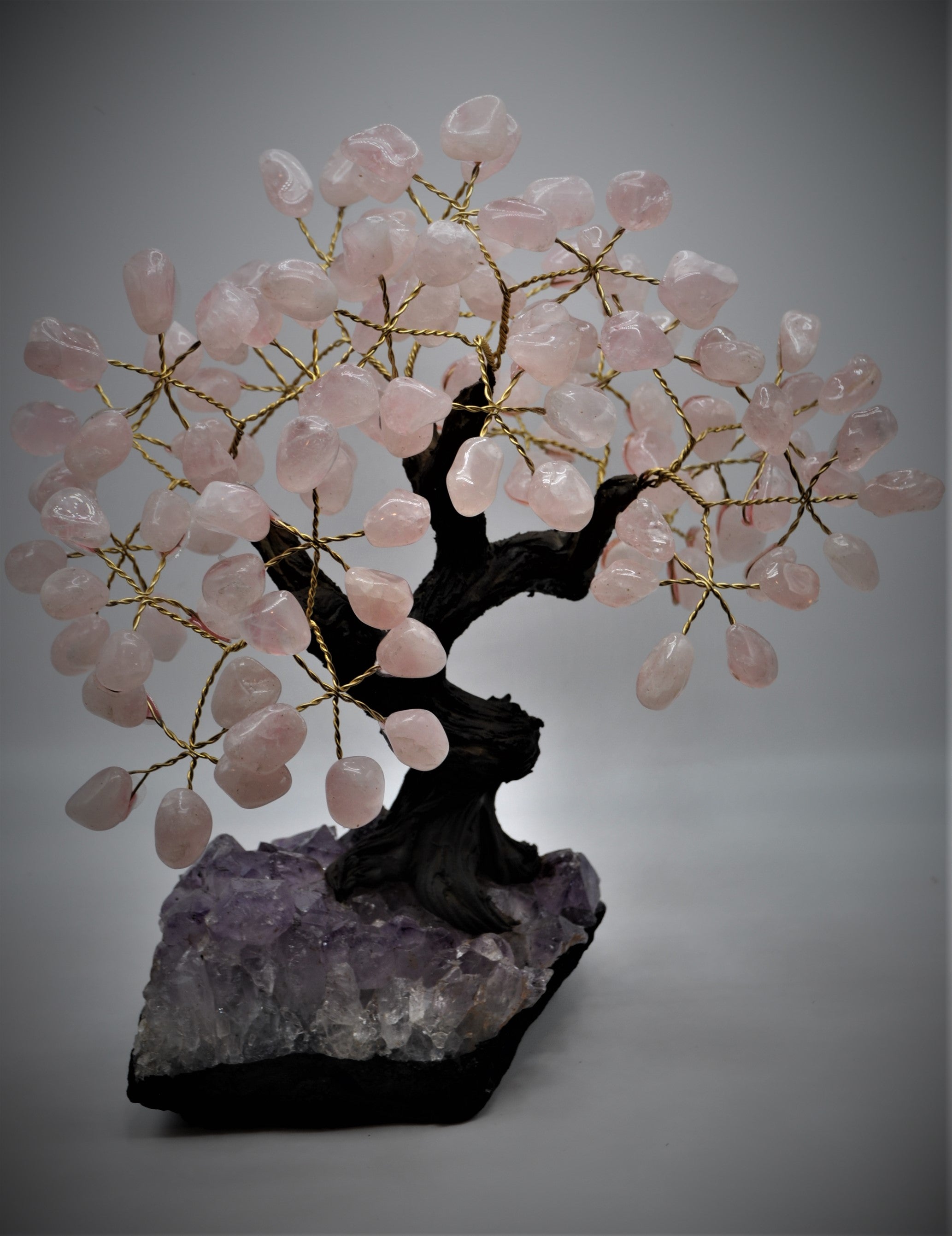 Rose Quartz Bonsai Tree 9"