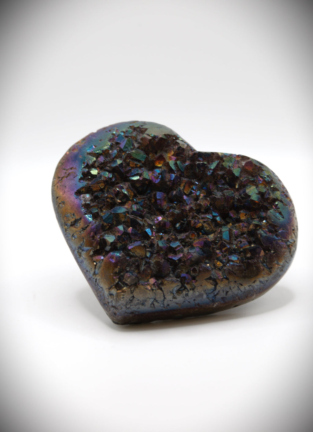 Titanium Aura Crystal Hearts