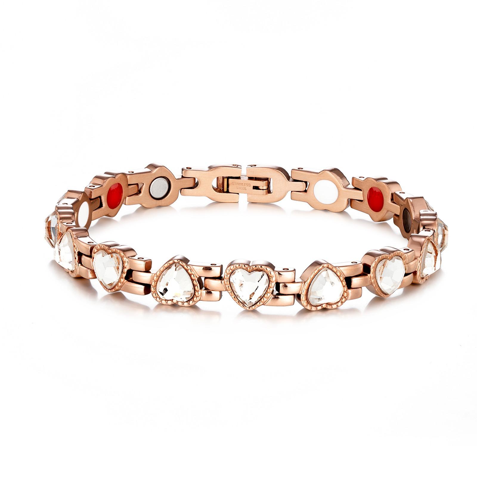 Crystal Heart Stone 1X Bracelets Rosegold HW
