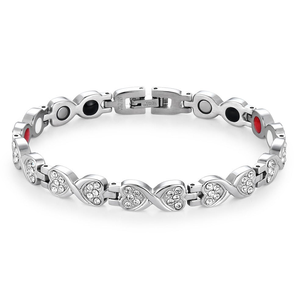 Crystal Heart Stone Bracelets 1X Clear HW